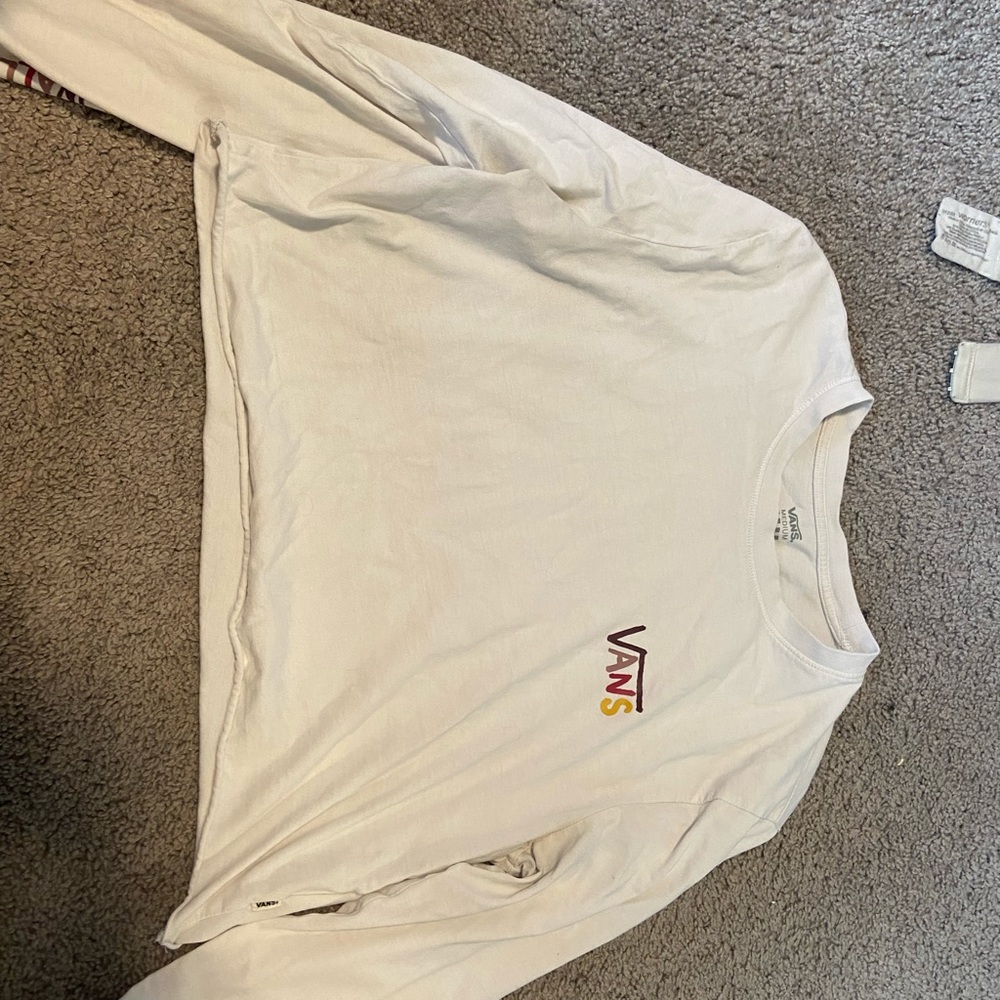 White Vans long sleeve crop top.